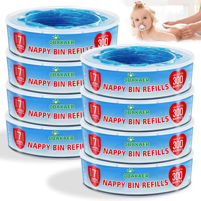 Navulcassettes Luieremmer - Luieremmer Zakjes - Geurvrij Luiers Verwijderen - Lavendel Geur Neutraliserend - 8 Stuks - Wit