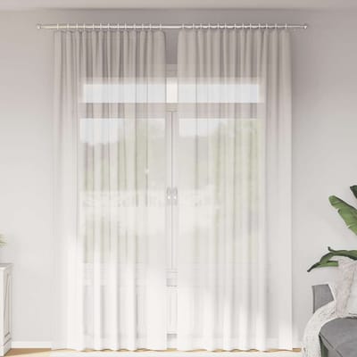 vidaXL - Gordijnen - voile - met - roedezakken - 2 - st - wit