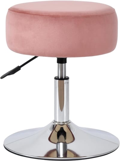 HEZIVO® Kaptafel Stoel - Make Up Stoel - Zadelkruk - Fluwelen Bekleding - Verstelbaar - Roze