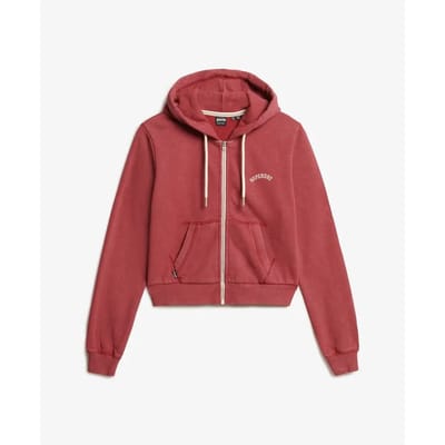 Superdry - Essential Logo Cropped Zip Hoodie - Dames - Hoodies