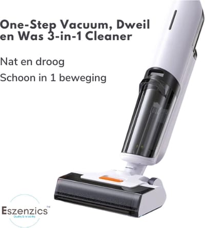 Eszenzics™ Steelstofzuiger ProW90 - Draadloos - Zelfreinigende borstel - 3-in-1 - Zuig-Dweil-Was functie- Krachtige 150W stofzuiger - Geluidsarm