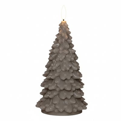 Anna's Collection LED kerstboom kaars - taupe - 20 cm - kerstkaars - kerstdiner kaarsen