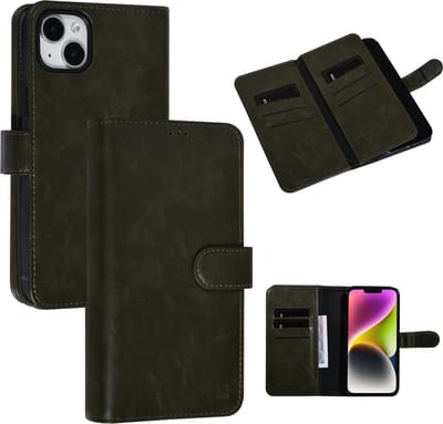 UNIQ Accessory Groen Pu Leer Book Case Telefoonhoesje voor Apple iPhone 14 Plus – Bescherming & Stijl