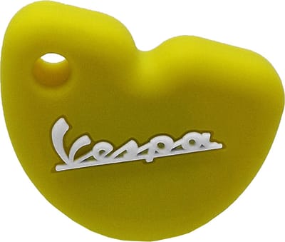 Vespa Siliconen Sleutelhoesje - Mosterd Geel met Witte letters - Mosterd Geel met Wit