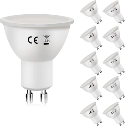 NETTLIFE LED Lampen GU10 - 3000K Warm wit - 6W Vervangt 60W - Wit - Stralingshoek 110° gloeilamp - reflector spot - 10 Stuks