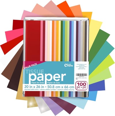 Cadeaupapier Vellen - Ambachten Verpakking - Feestelijke Decoratie - 100 Vellen Pakket - 50x66 cm - Diverse Kleuren