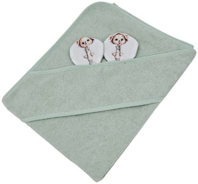 Bamboo bath cover GARDENER BEAR/MINT