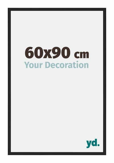 Your Decoration - Fotolijst 60x90 cm - Aluminium - Zwart Hoogglans - Miami