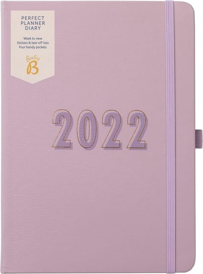 A5 Weekplanner Lila Kunstleer Januari t/m December 2022 met Stickers