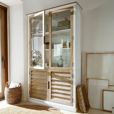 LOBERON Kast Frapelle wit/bruin