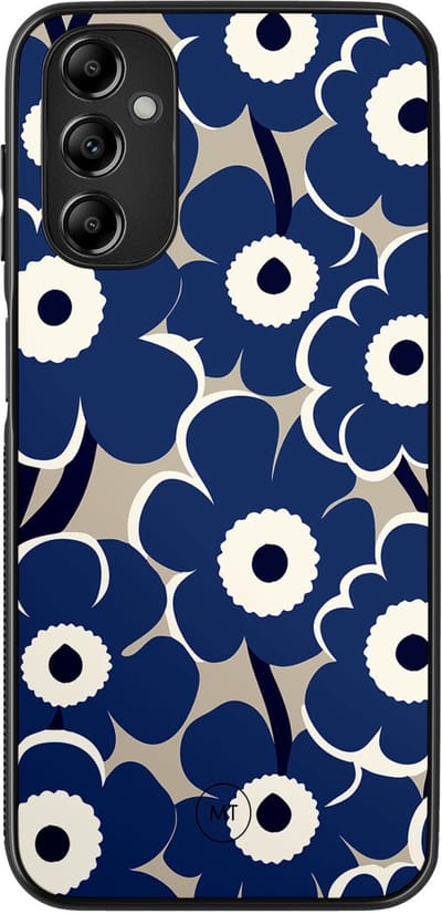 Hoesje geschikt voor Samsung Galaxy A14 5G - Abstract bloom - TPU Hard Case Backcover - Blauw - Mooie Telefoonhoesjes