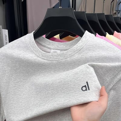 Heren T-shirt met ronde hals en korte mouwen van katoen, effen kleur, met letterprint, casual en veelzijdig, sportief. S white