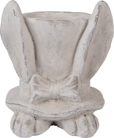 Clayre & Eef Bloempot Konijn 17x16x19 cm Beige Steen