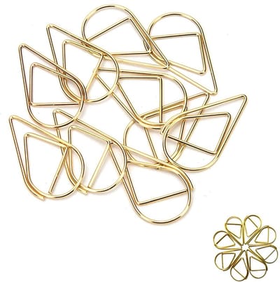 Dailygoods- Paperclip 100 stuks - Waterdruppelvorm - Metalen Clip - Bladwijzers - Decoratieve Memo-Clips - Roestbestendig