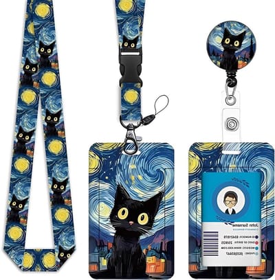 Kattenkaarthouder - ID-kaarthouder omhangkoord - Kaarten Veilig Opbergen - Waterdichte Verzegeling - 61 cm Uitschuifbaar - Beige