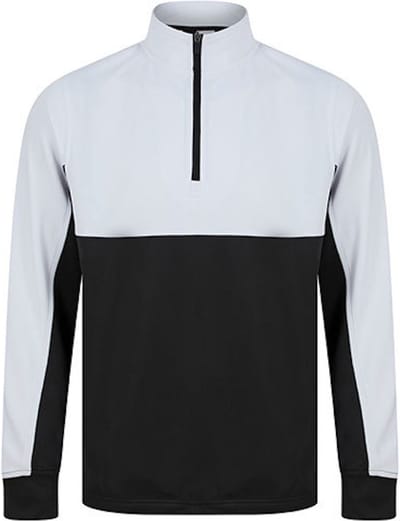 Adults 1/4 Zip Tracksuit Top met rits Black/White - XL
