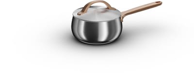 BergHOFF Home Steelpan 16 cm - Rvs Steelpan met Deksel - PFAS-Vrije-Kasserol - Geschikt voor Inductie en Alle Warmtebronnen - Oven- en Vaatwasserbestendige Pan - 1,9 L - Warm Blush