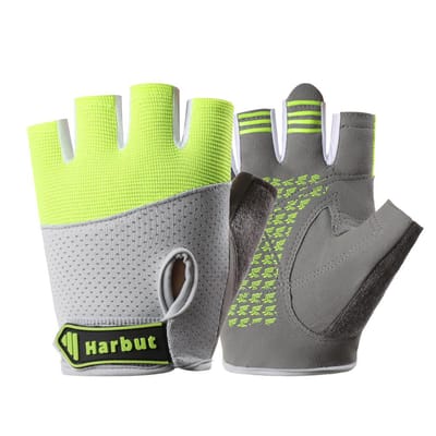 Gants de Cyclisme d'Extérieur Mi-doigts pour Hommes et Femmes Respirants Résistants à l'Usure Sportifs Anti-Callosités Anti-Glisse Paume Épaisse Gants de Fitness L