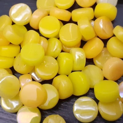 Darling Dotz Geel Rond 8mm Glas Mozaiek Steentjes 250 gram