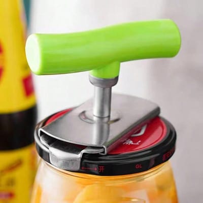 Ouvre-bouteille Fonctionnel Ouvre-bocaux à couvercles réglables Ouvre-boîtes à vis Économiseur de main-d'œuvre Gadget de cuisine vert