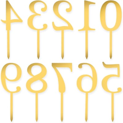 Dailygoods- Cijfers Taartdecoratie Set - 20 Stuks Acryl Cijfers - Gouden Taarttopper - Verjaardag/Cupcake Decoratie - Hoogwaardig Acryl - Digitale Decoratie