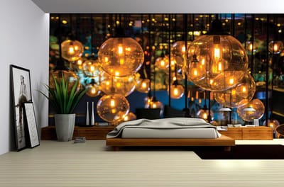Light Bulbs Vintage Retro Photo Wallcovering