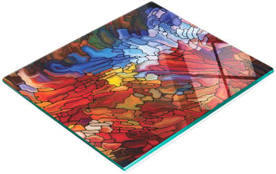 Multifunctionele decoratieve snijplank voor de keuken, gehard glas, gebrandschilderd glas, 60x52 cm