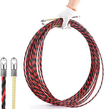 Elektrische Veerdraadinrijger - Kabeltrekker - Draad Installeren - Flexibel en Stevig - 10 Meter - Geel
