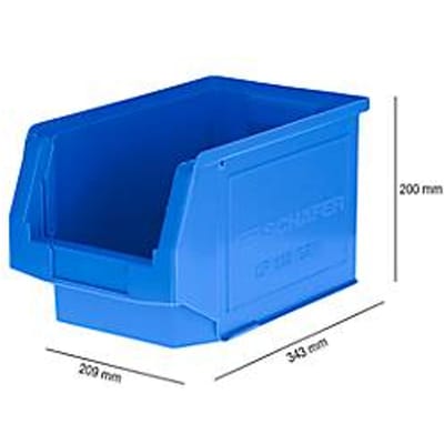 Magazijnbak LF 322 SSI Schäfer - polypropeen - L 343 x B 209 x H 200 mm - 10,4 l - blauw