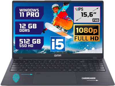 GMR - 15.6 Inch Full HD Laptop - Intel Core i5 - 12GB DDR5 RAM - 512GB SSD - Windows 11 Pro voor Thuis, Office en Studie notebook