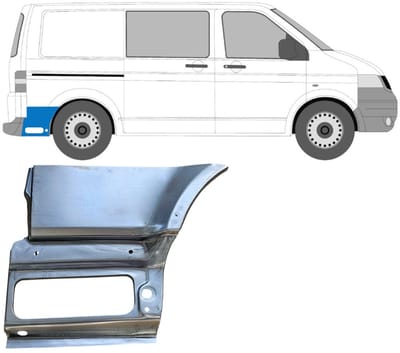 Reparatiepaneel achterspatbord voor Volkswagen Transporter T5 2003-2015 / Rechts