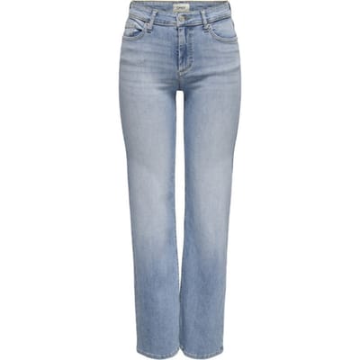 Only blauwe dames jeans   Blush   Regular waist   Stonewash wassing   Straight fit   5-Pocket zakken   Knoop- en ritssluiting   Regular waist Blauw