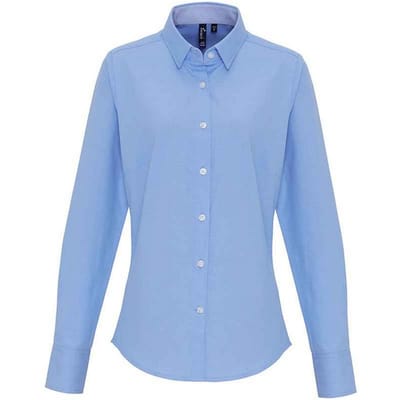Premier Dames/Dames Gestreept Oxford Formeel Overhemd Met Lange Mouwen (Oxford Blauw)