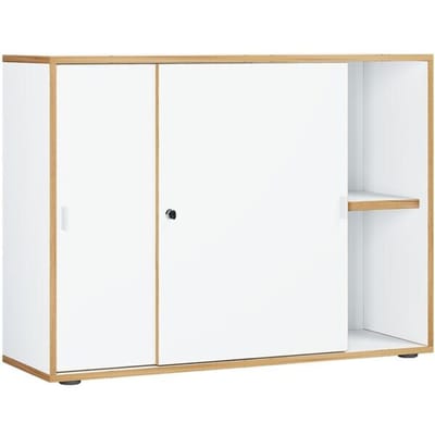 Houten kantoorkast Dossierkast Kantoormeubilair Kast Salia 2-voudig breedte 100 cm Schuifdeuren