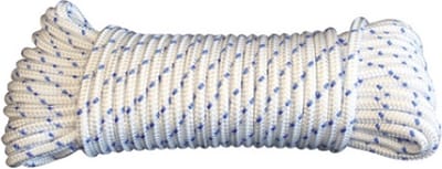 MACK gevlochten koord - Ø 8 mm x 15 mtr - Polypropyleen - Wit / blauw