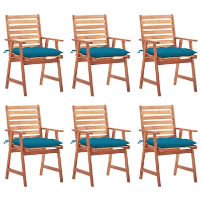 vidaXL - Tuinstoelen - 6 - st - met - kussens - massief - acaciahout