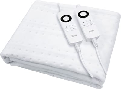 DistinQ Elektrische Onderdeken dubbel 100 Watt - 160x140 cm - tweepersoons - Automatische Uitschakeling - Oververhittingsbescherming - 5 Standen - onderdeken Wit