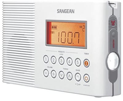 Waterproof Shower Radio with FM/AM and LED Lights