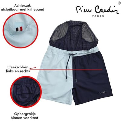 Pierre Cardin - Heren Zwembroek - Sky - Navy - XL