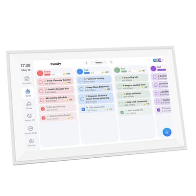 Dailygoods- Digitale Kalender 15,6 Inch - Interactieve Touchscreen - Slimme Elektronische Planner - Maaltijdplanner - Dashboard Aanpassen - 1080p FHD Scherm - Familieplanner