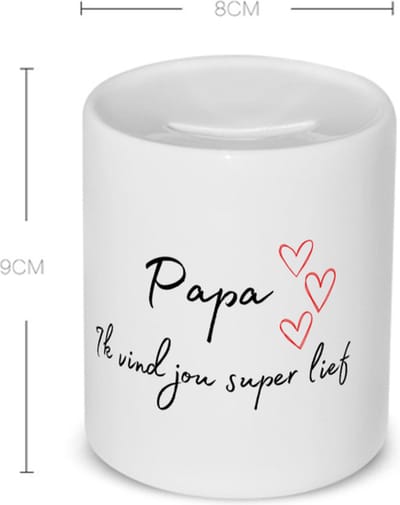 Akyol - papa ik vind jou super lief Spaarpot - Vader - de liefste papa - vader cadeautjes - vaderdag - verjaardag - geschenk - kado - 350 ML inhoud