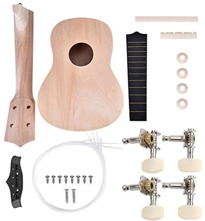 Dailygoods- Ukelele DIY Kit 21 Inch - Ukelele voor Kinderen - Ukelele voor Volwassenen - Muziekinstrumenten - Hout om te Schilderen - Praktische Gereedschappen - Muziekinstrument