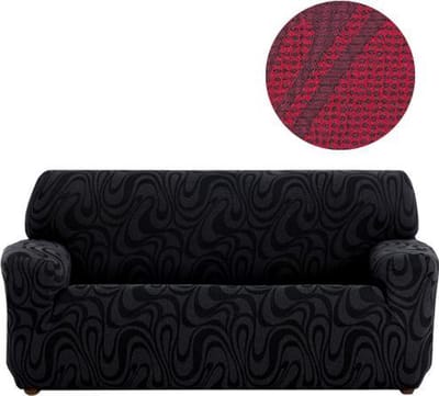Bankhoes Danubio 230cm tot 270cm breed - Rood - Premium elastische bankhoezen die voorgevormd zijn voor een perfecte pasvorm - Eenvoudig in onderhoud en wasbaar op 30 graden.