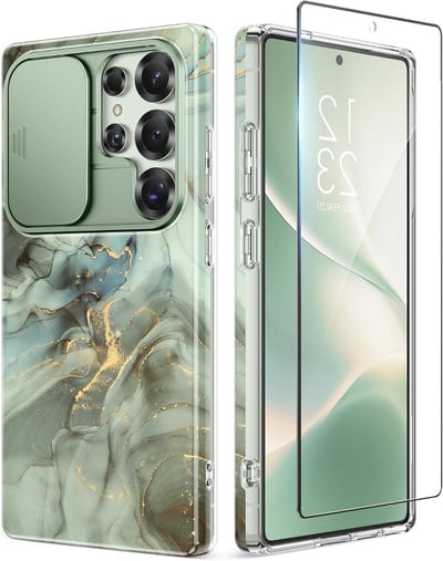 Hoogwaardige Shockproof Hoes met Schuifcamera Cover en Screen Protector voor Samsung Galaxy S25 Ultra 6.9'' - Militaire Kwaliteit, Krasbestendig en Duurzaam, Desert Dream Design