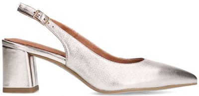 No Stress - Dames - Goudkleurige leren slingbacks - Maat 36