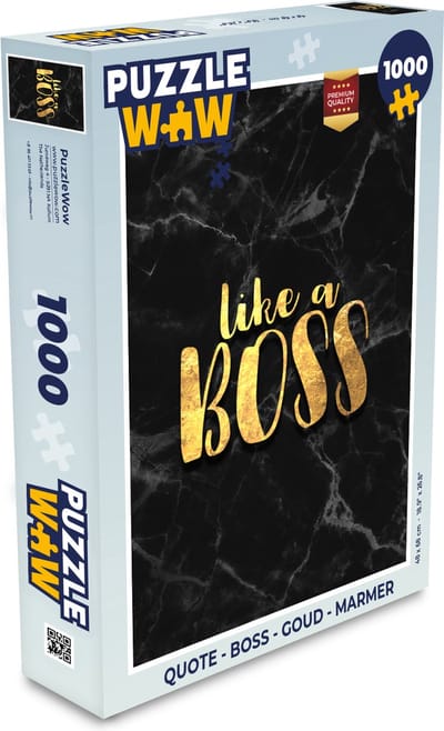 Puzzel Quote - Boss - Goud - Marmer print - Legpuzzel - Puzzel 1000 stukjes volwassenen