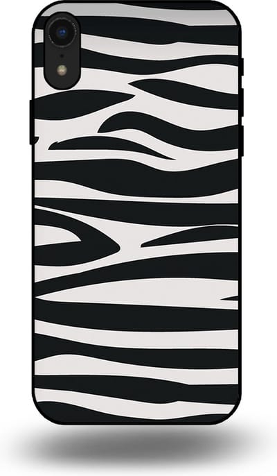 Smartphonica Telefoonhoesje geschikt voor iPhone Xr met zebra opdruk - TPU backcover case met zebra print design - Zwart Wit geschikt voor Apple iPhone XR