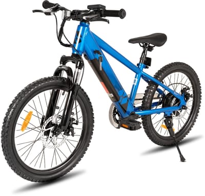 JOYSTAR 20 Inch Elektrische Kinder Mountainbike - 250W E-Bike voor Kinderen (7+ Jaar) - 25 km Actieradius - Met Verwijderbare Accu & Schijfremmen – Spaakwiel - Blauw