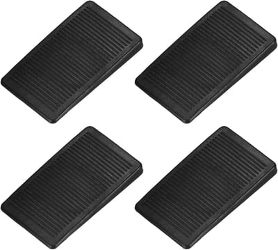 Rubberen Deurstoppers - Wiggen Set - Deuren Stabiliseren - Antislip Textuur - 4 stuks - Zwart