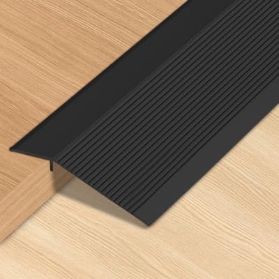 Zelfklevend Overgangsprofiel voor Drempels - Hoogtecompensatie van 8-40 mm - 0,9 m x 100 mm - Mat Zwart